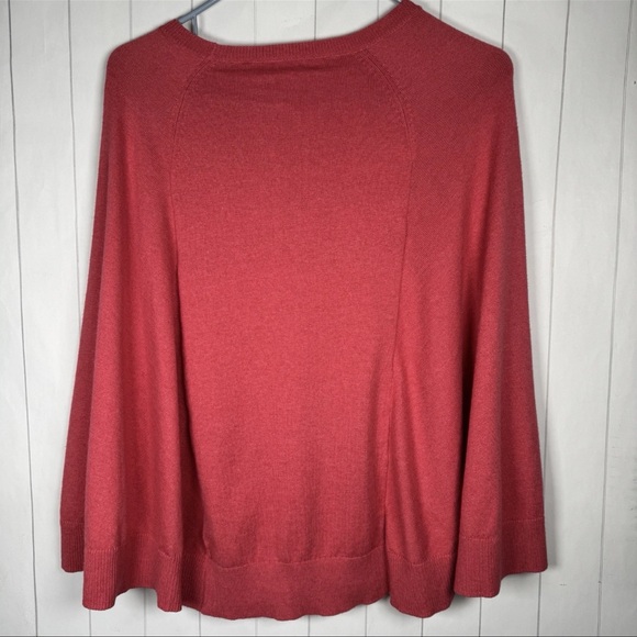 Trina Turk Batwing Sweater Open Drape Sleeve Pink Knit Quiet Luxury Lagenlook XS - Picture 7 of 11